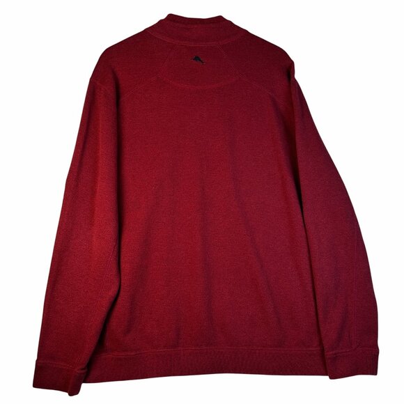 Tommy Bahama Mens Reversible 1/4 Zip Pullover Sweater XL Red Gray Coastal Casual - Picture 3 of 11